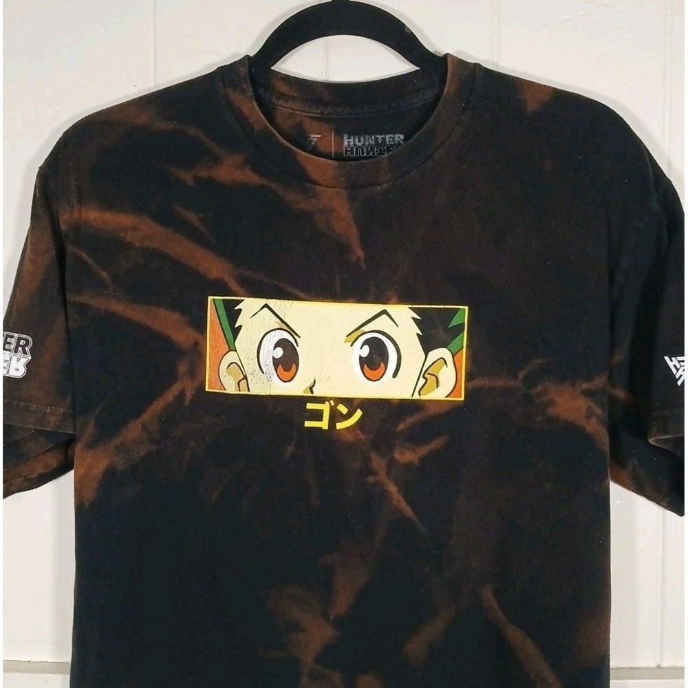 Hunter X Hunter Shirt Gon Eyes Graphic Tee Men's Medium‎ Bleach Dyed Cotton SS